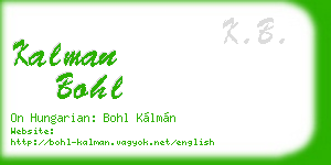 kalman bohl business card